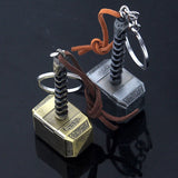 Marvel The Avengers Thor Origina Thor's Hammer Loki  Keychain Mjolnir Raytheon Metal Key chains Punk Genuine Thammer Key Ring