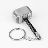Marvel The Avengers Thor Origina Thor's Hammer Loki  Keychain Mjolnir Raytheon Metal Key chains Punk Genuine Thammer Key Ring