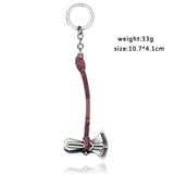Marvel The Avengers Thor Origina Thor's Hammer Loki  Keychain Mjolnir Raytheon Metal Key chains Punk Genuine Thammer Key Ring